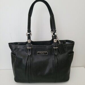 COACH VTG Leather Satchel Bag Shoulder Bag F16565 Black